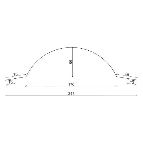 Querschnitt Rundfirst, Tonnenfirst KLEIN